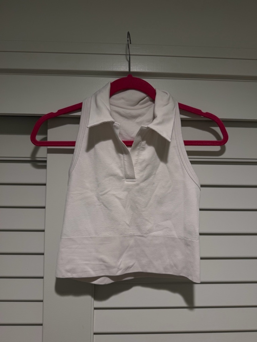 Athleta Aurora Seamless Crop Polo Tank - Small - Bright White